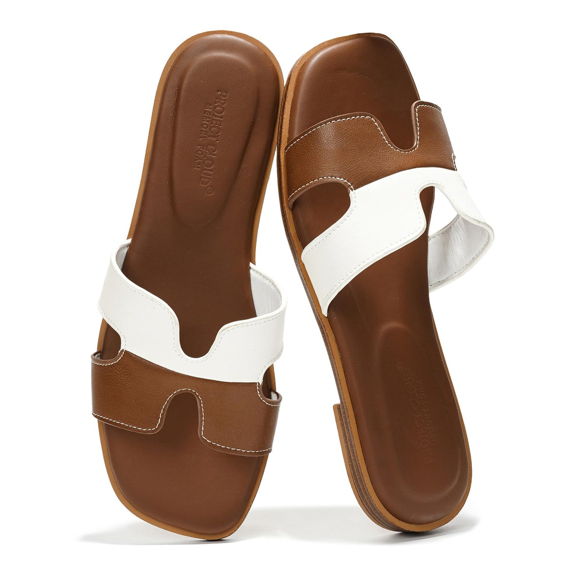 Project Cloud 100% Genuine Leather Sandals Women Flats For Women Everyday Slides for Women