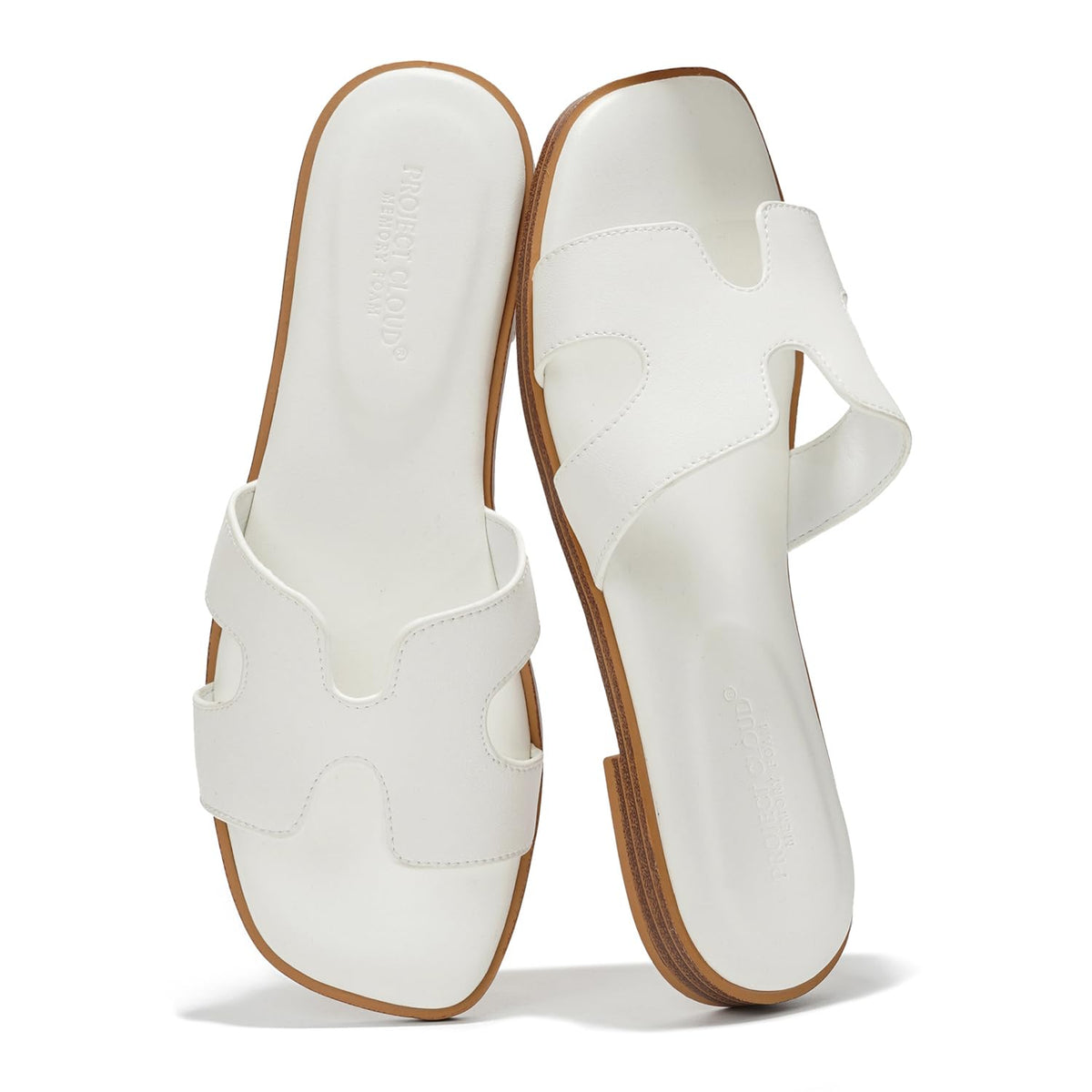 Project Cloud 100% Genuine Leather Sandals Women Flats For Women Everyday Slides for Women