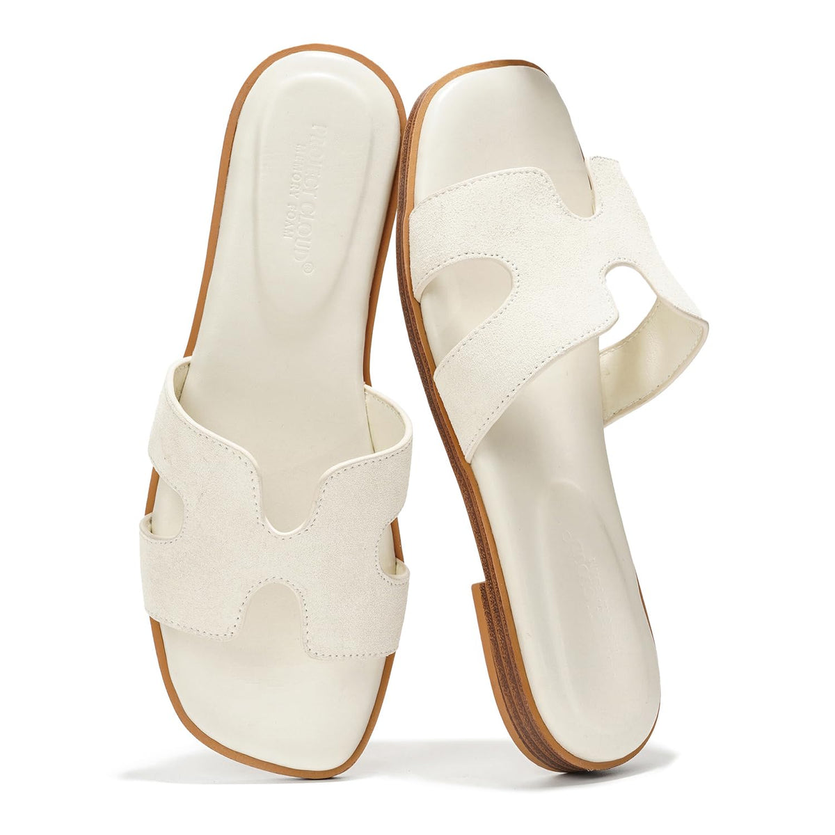 Project Cloud 100% Genuine Leather Sandals Women Flats For Women Everyday Slides for Women