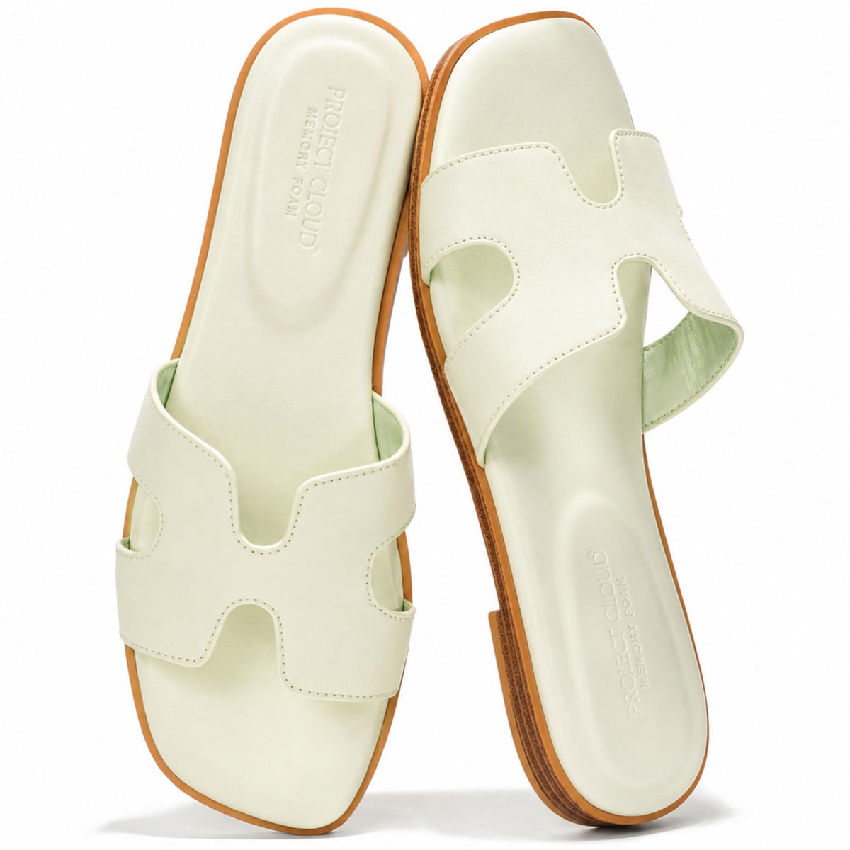 Project Cloud 100% Genuine Leather Sandals Women Flats For Women Everyday Slides for Women