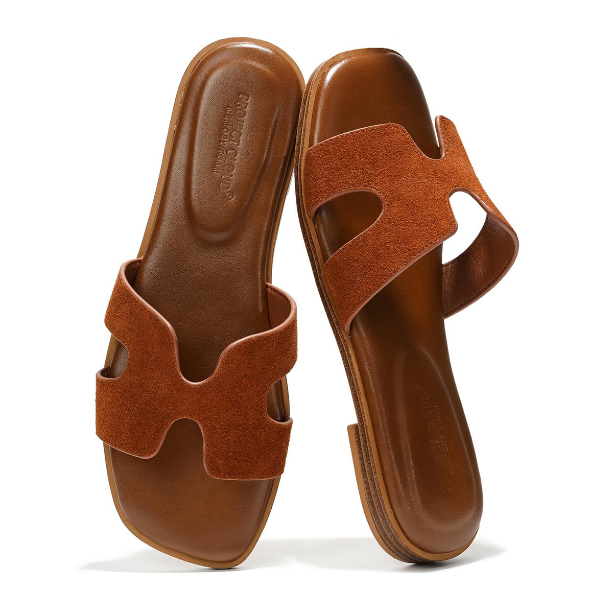 Project Cloud 100% Genuine Leather Sandals Women Flats For Women Everyday Slides for Women