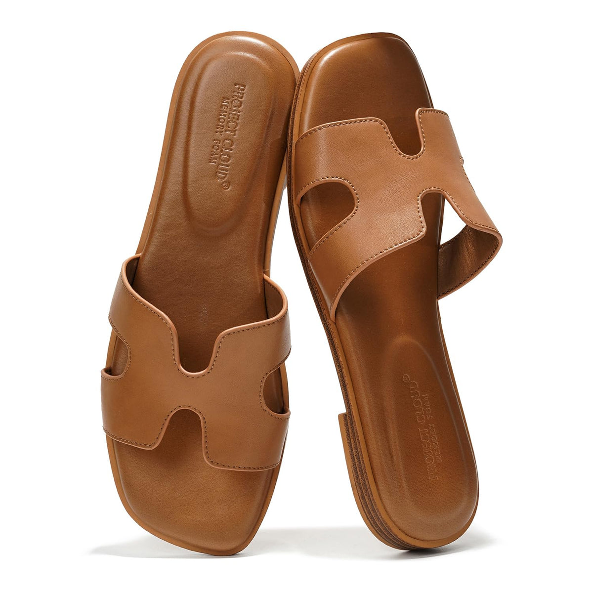 Project Cloud 100% Genuine Leather Sandals Women Flats For Women Everyday Slides for Women