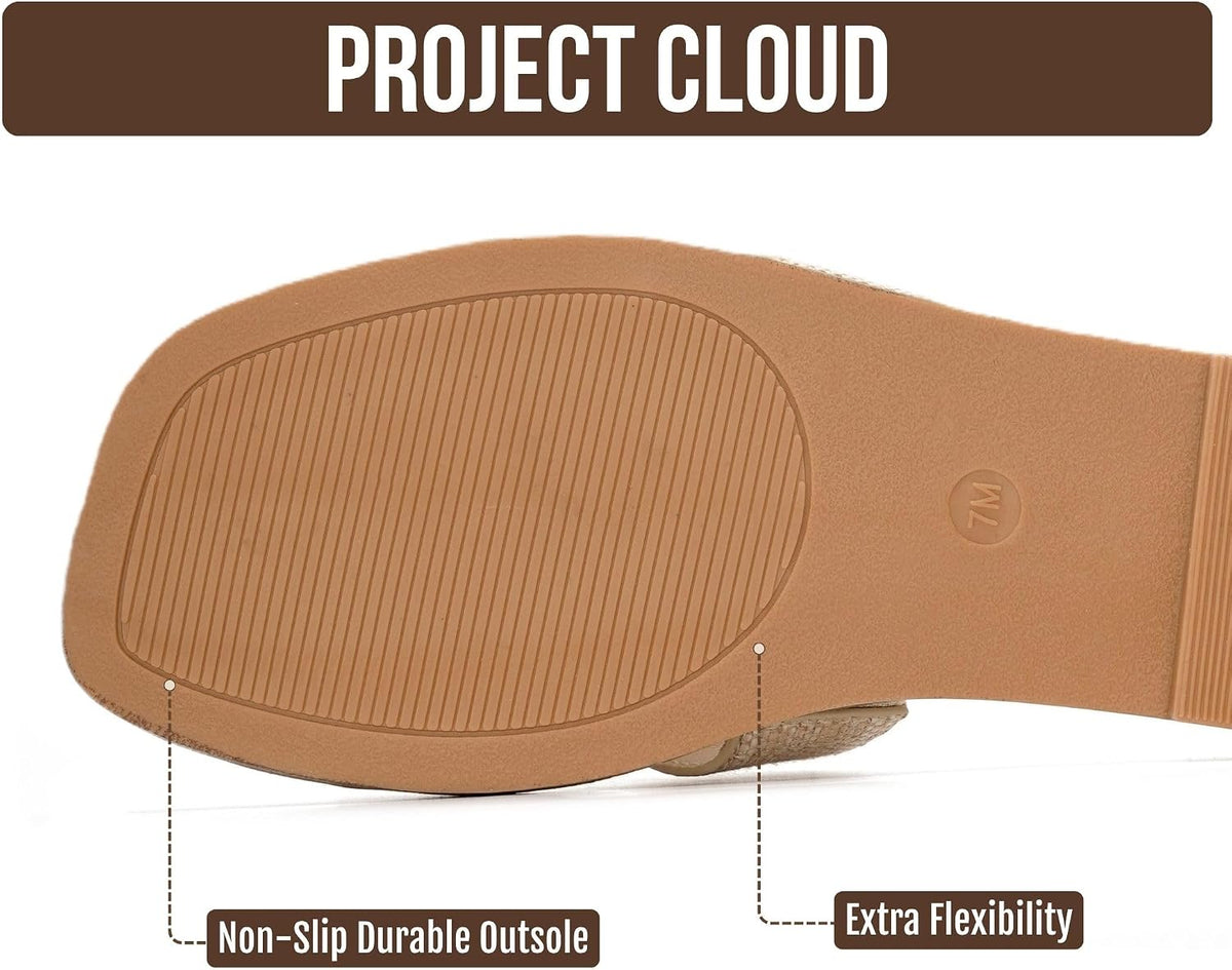 Project Cloud 100% Genuine Leather Sandals Women Flats For Women Everyday Slides for Women