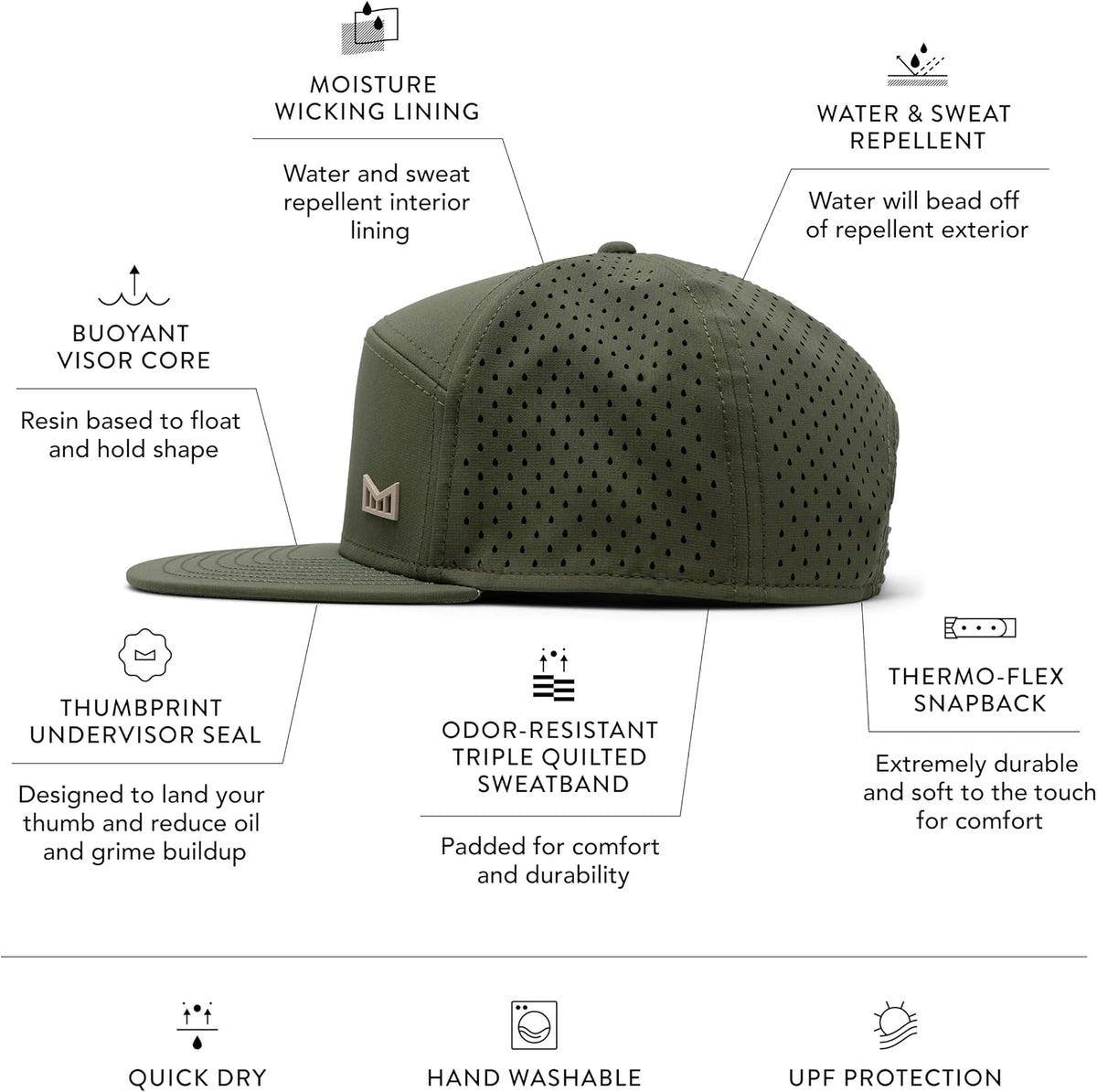 melin Trenches Icon Hydro, Men's Performance Snapback Hat
