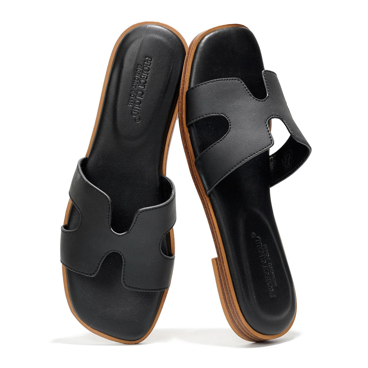 Project Cloud 100% Genuine Leather Sandals Women Flats For Women Everyday Slides for Women