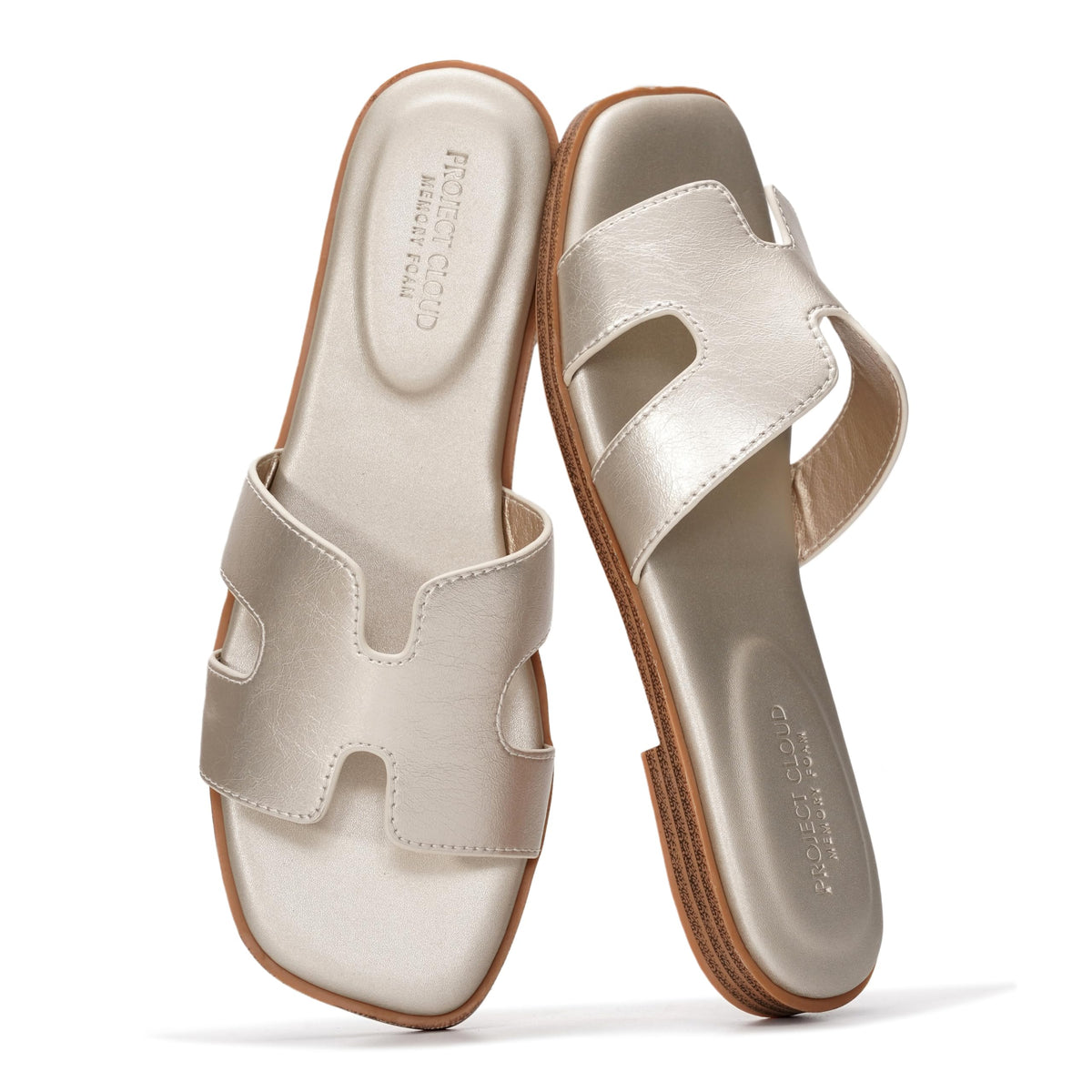 Project Cloud 100% Genuine Leather Sandals Women Flats For Women Everyday Slides for Women