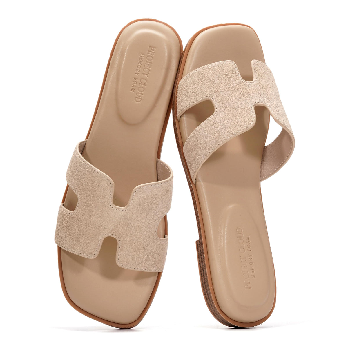 Project Cloud 100% Genuine Leather Sandals Women Flats For Women Everyday Slides for Women