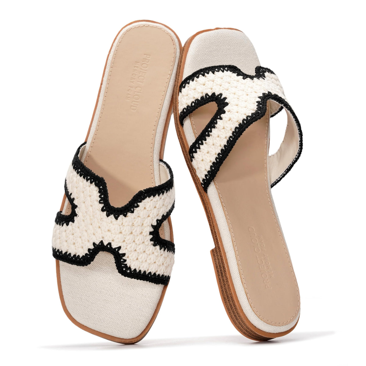 Project Cloud 100% Genuine Leather Sandals Women Flats For Women Everyday Slides for Women