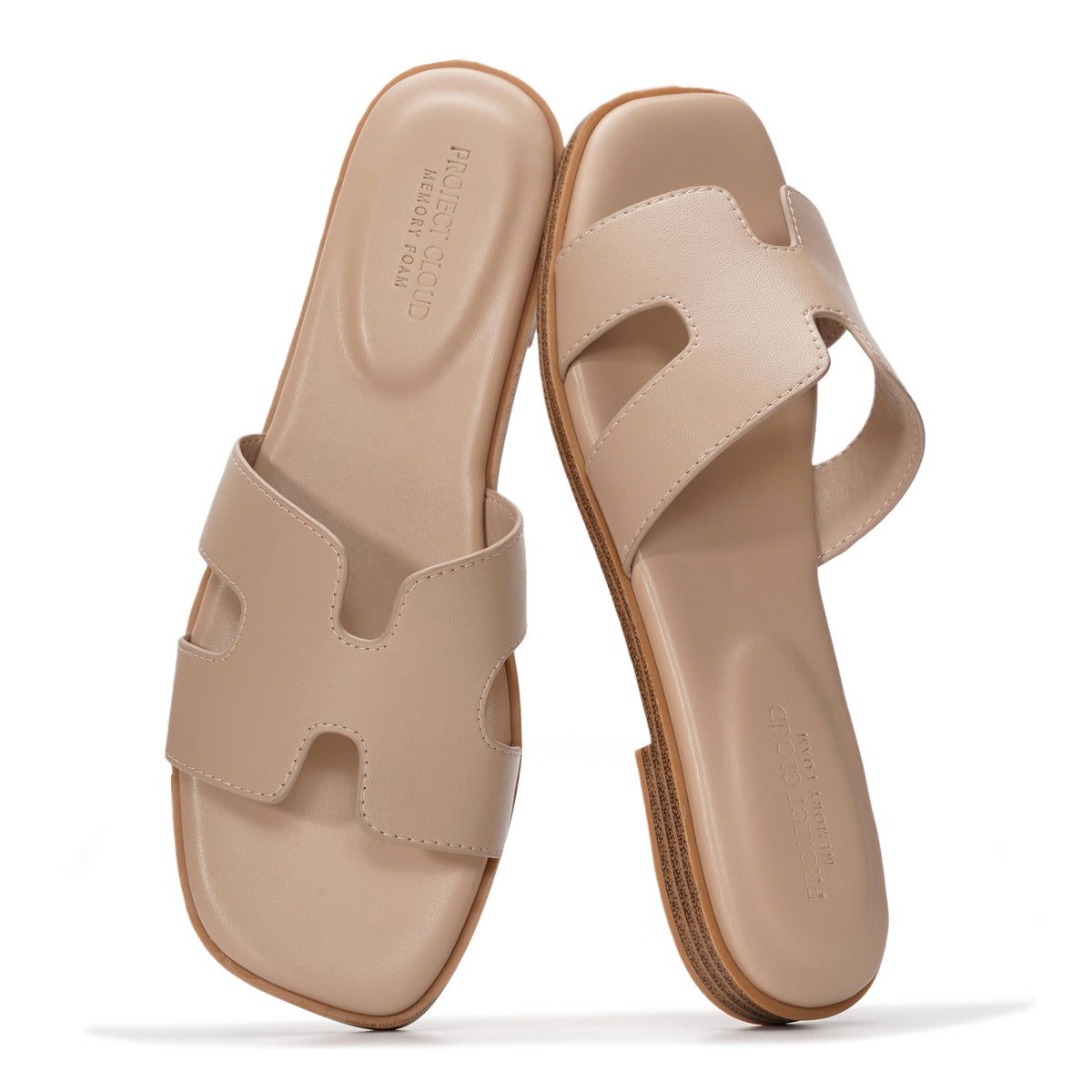 Project Cloud 100% Genuine Leather Sandals Women Flats For Women Everyday Slides for Women