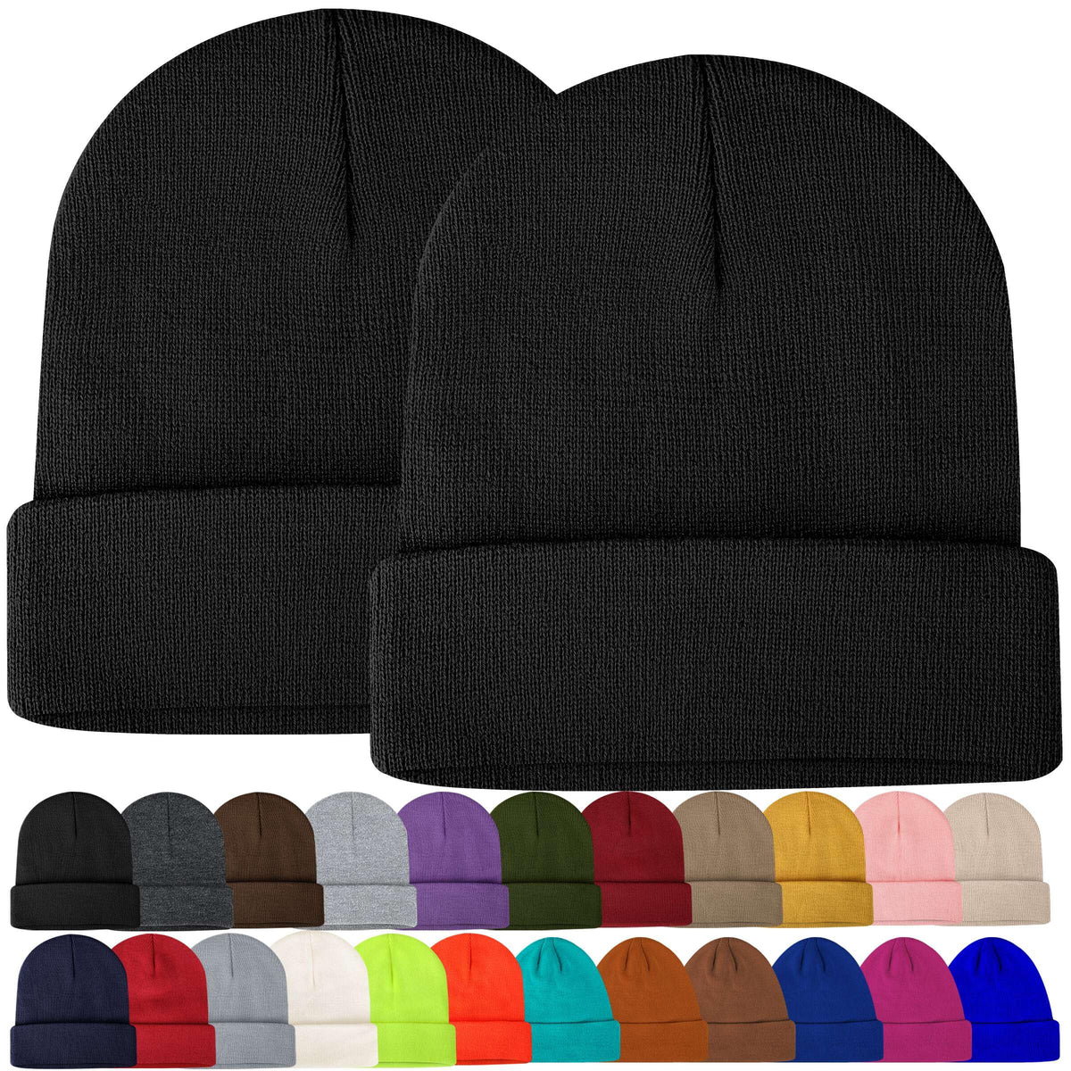 lucdnc Beanies for Men Women 2 Pack Fall Winter Men's Hats Unisex Warm Knit Skullies Beanies Soft Ski Caps